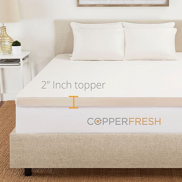 slide 7 of 9, Therapedic Gel CopperFresh Memory Foam King Mattress Topper, 2 in