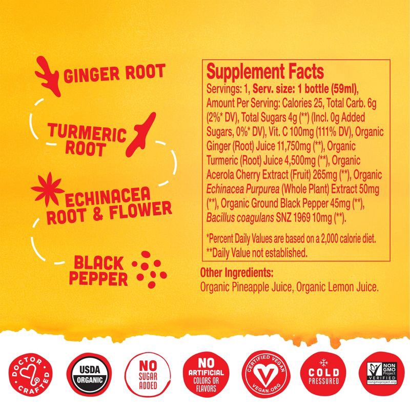 slide 2 of 9, Vive Organic Immunity Boost Original Ginger & Turmeric Shot - 4ct/2 fl oz, 4 ct; 2 fl oz