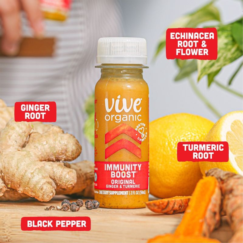 slide 3 of 9, Vive Organic Immunity Boost Original Ginger & Turmeric Shot - 4ct/2 fl oz, 4 ct; 2 fl oz