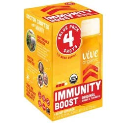 Vive Organic Immunity Boost Original Ginger & Turmeric Shot - 4ct/2 fl oz