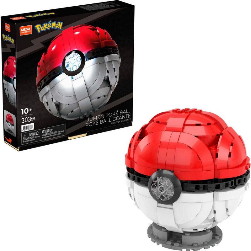 slide 1 of 5, Mega Construx Pokemon Jumbo Poke Ball Construction Set 303pc, 303 ct