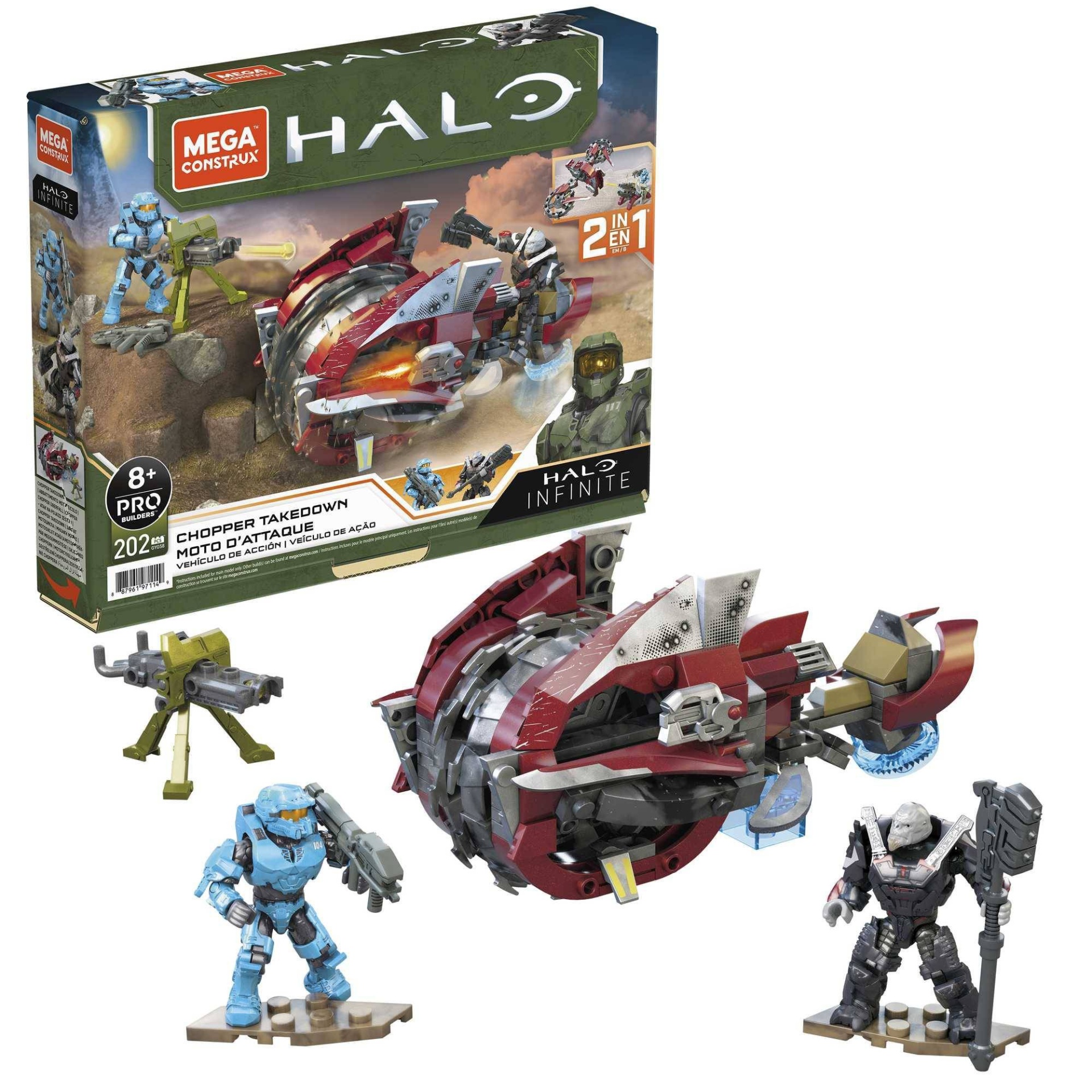 slide 1 of 6, Mega Construx HALO Infinite Chopper Takedown Vehicle Construction Set, 1 ct