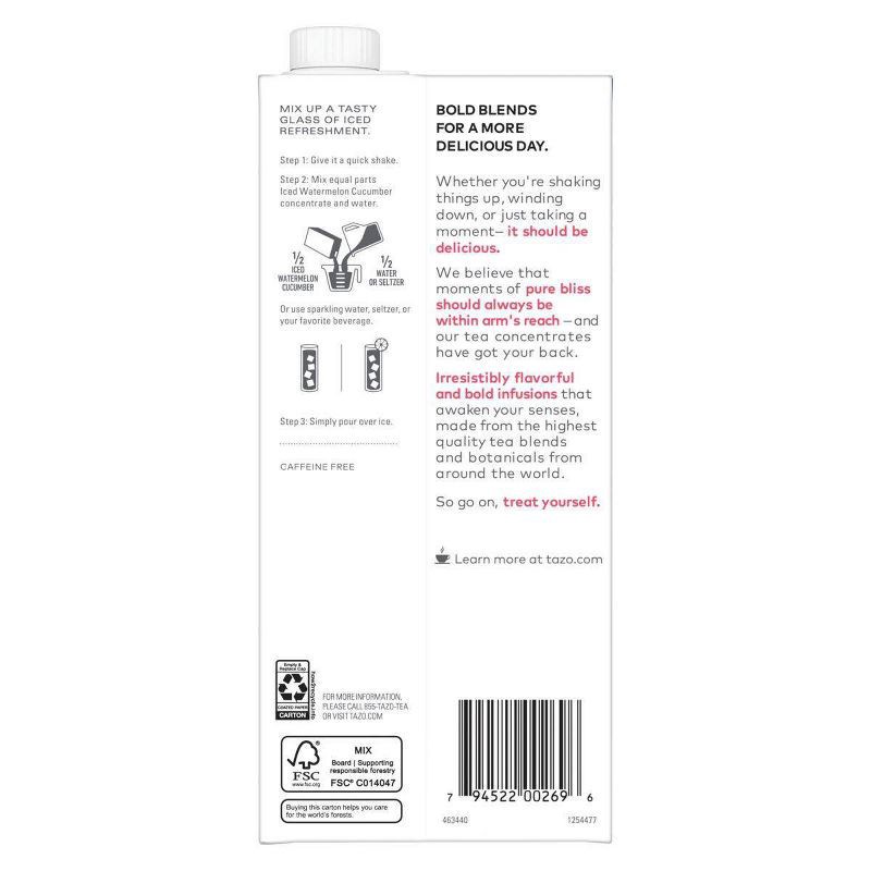 slide 7 of 9, Tazo Refreshers Iced Watermelon Cucumber Iced Tea Concentrate - 32 fl oz, 32 fl oz