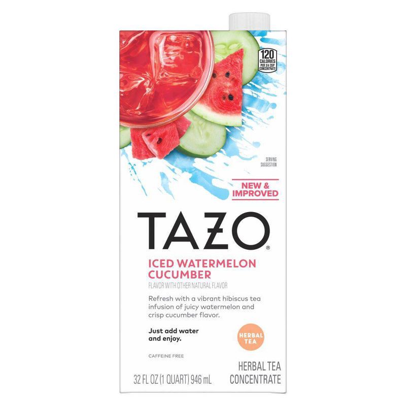slide 1 of 9, Tazo Refreshers Iced Watermelon Cucumber Iced Tea Concentrate - 32 fl oz, 32 fl oz