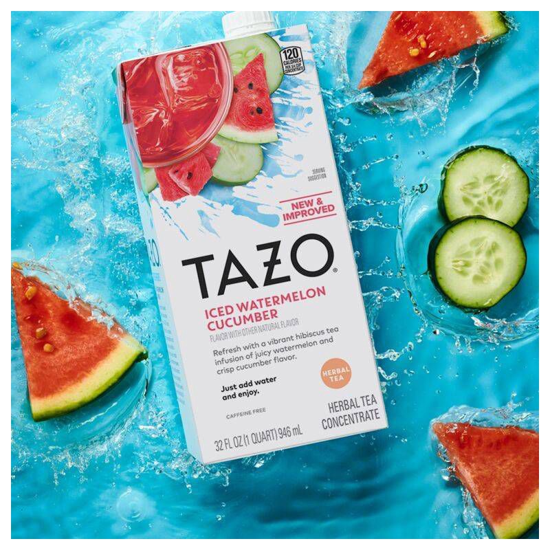 slide 3 of 9, Tazo Refreshers Iced Watermelon Cucumber Iced Tea Concentrate - 32 fl oz, 32 fl oz