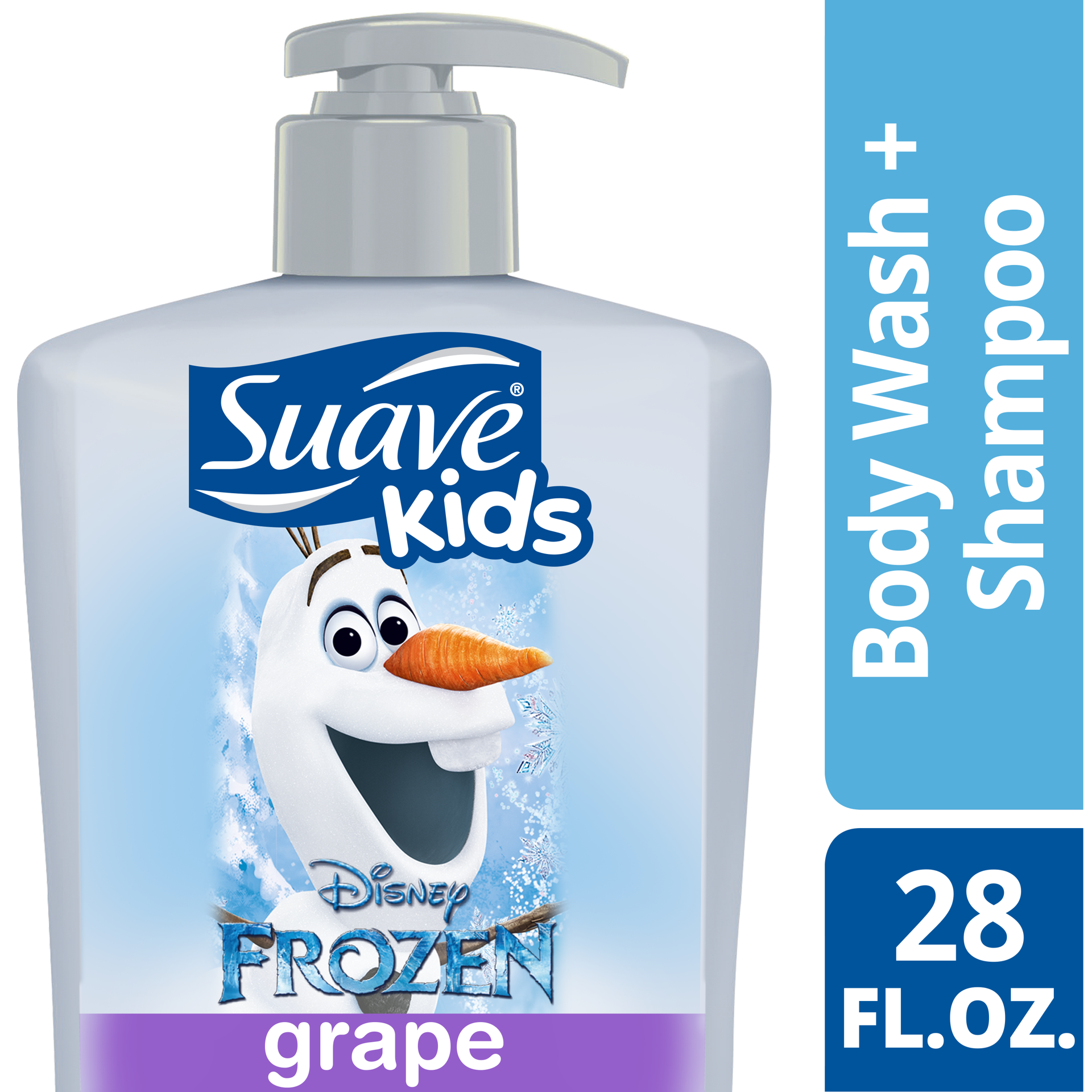 slide 1 of 3, Suave Kids 2n1 Body Wash & Shampoo Disney Frozen Olaf Icy Grape, 28 oz, 28 oz