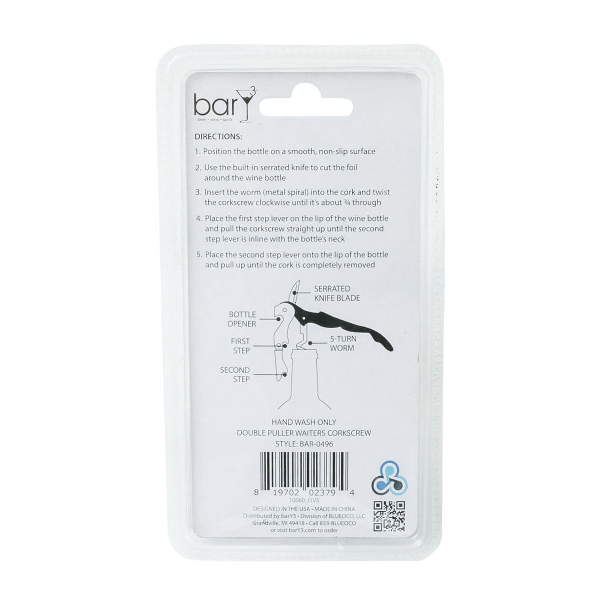 slide 9 of 9, barY3 Double Puller Waiter's Corkscrew, 1 ct