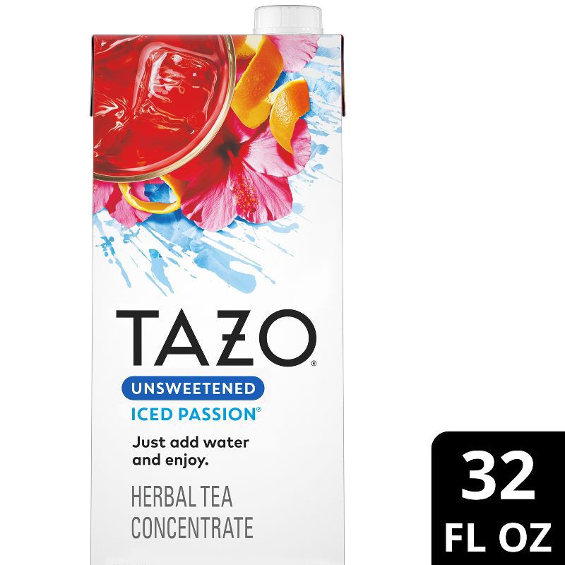 slide 7 of 7, Tazo Unsweetened Passion Iced Tea Concentrate - 32 fl oz, 32 fl oz