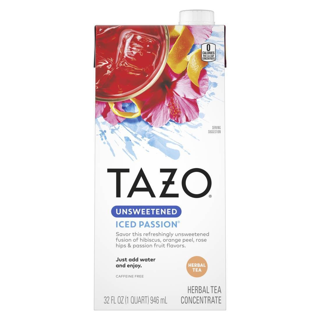 slide 1 of 6, Tazo Unsweetened Passion Iced Tea Concentrate - 32oz, 32 oz