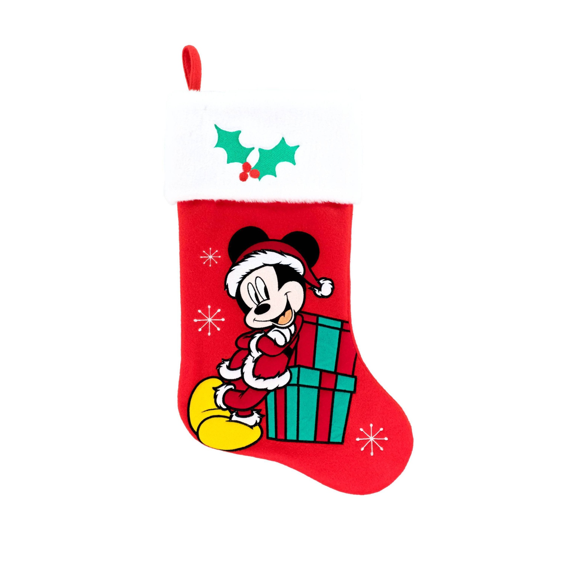 slide 1 of 3, Disney Mickey Mouse Santa Christmas Stocking Red, 1 ct