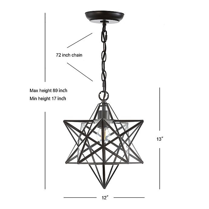 slide 12 of 12, JONATHAN Y Stella Moravian Star Pendant Light - Oil Rubbed Bronze, 1 ct