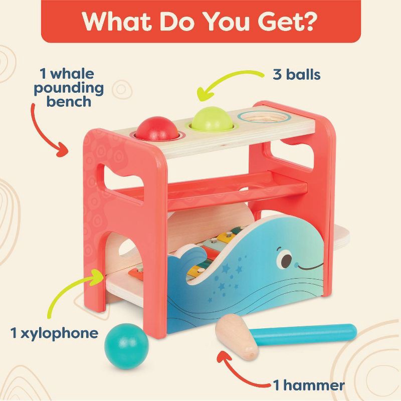 B. toys Pounding Bench & Xylophone XyloPound Whale 1 ct Shipt