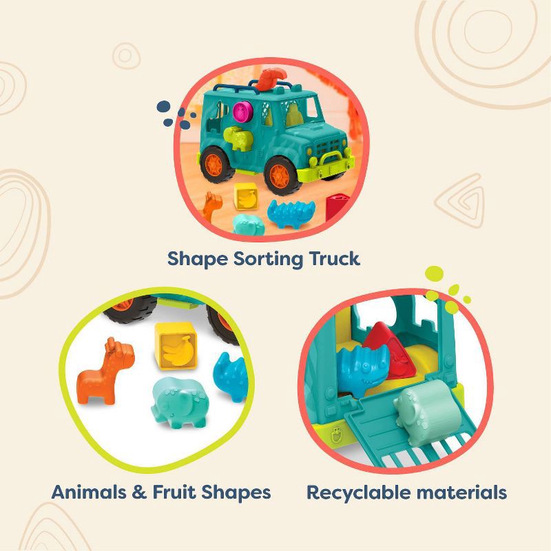 slide 5 of 7, B. toys Animal Rescue Shape Sorter Truck - Happy Cruisers, Rollin' Animal Rescue, 1 ct