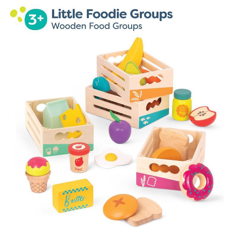 slide 3 of 9, B. toys - Wooden Play Food - Little Foodie Groups, 1 ct