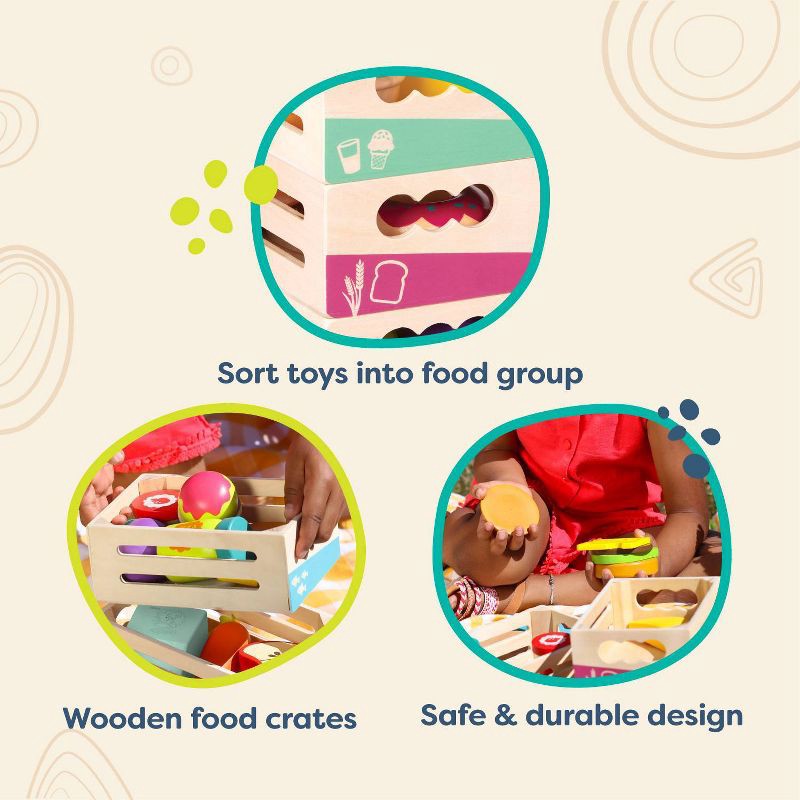 slide 5 of 9, B. toys - Wooden Play Food - Little Foodie Groups, 1 ct