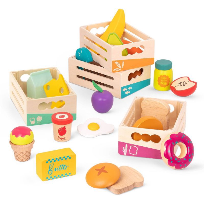 slide 1 of 9, B. toys - Wooden Play Food - Little Foodie Groups, 1 ct