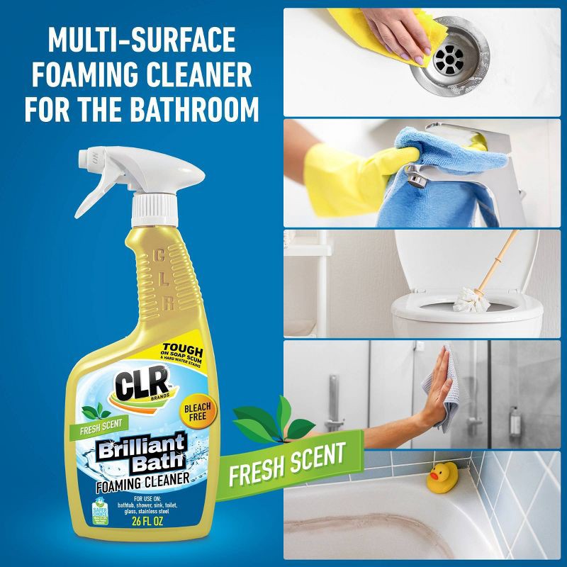 slide 2 of 9, CLR Clean Fresh Scent Brilliant Bath Foaming Bathroom Cleaner Spray - 26 fl oz, 26 fl oz