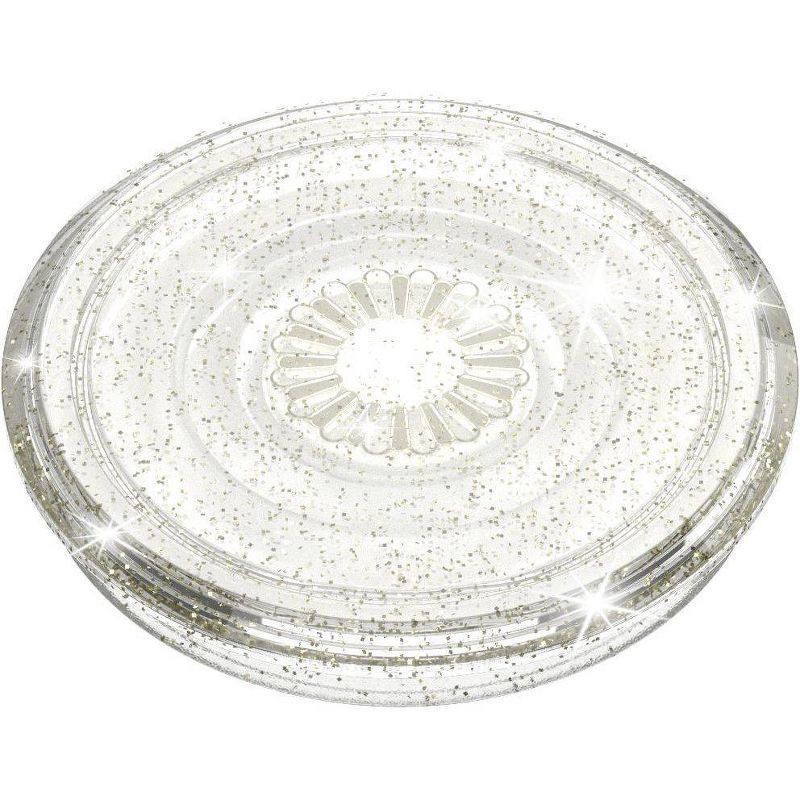 slide 3 of 5, PopSockets PopGrip Cell Phone Grip & Stand - Clear Silver Glitter, 1 ct