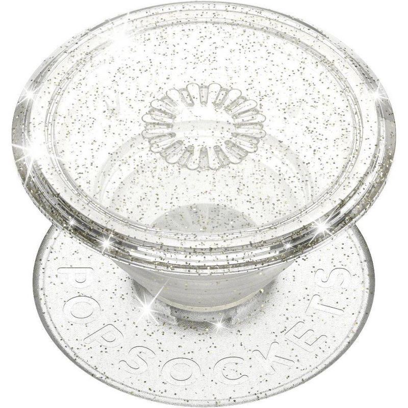 slide 1 of 5, PopSockets PopGrip Cell Phone Grip & Stand - Clear Silver Glitter, 1 ct