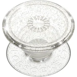 PopSockets PopGrip Cell Phone Grip & Stand - Clear Silver Glitter