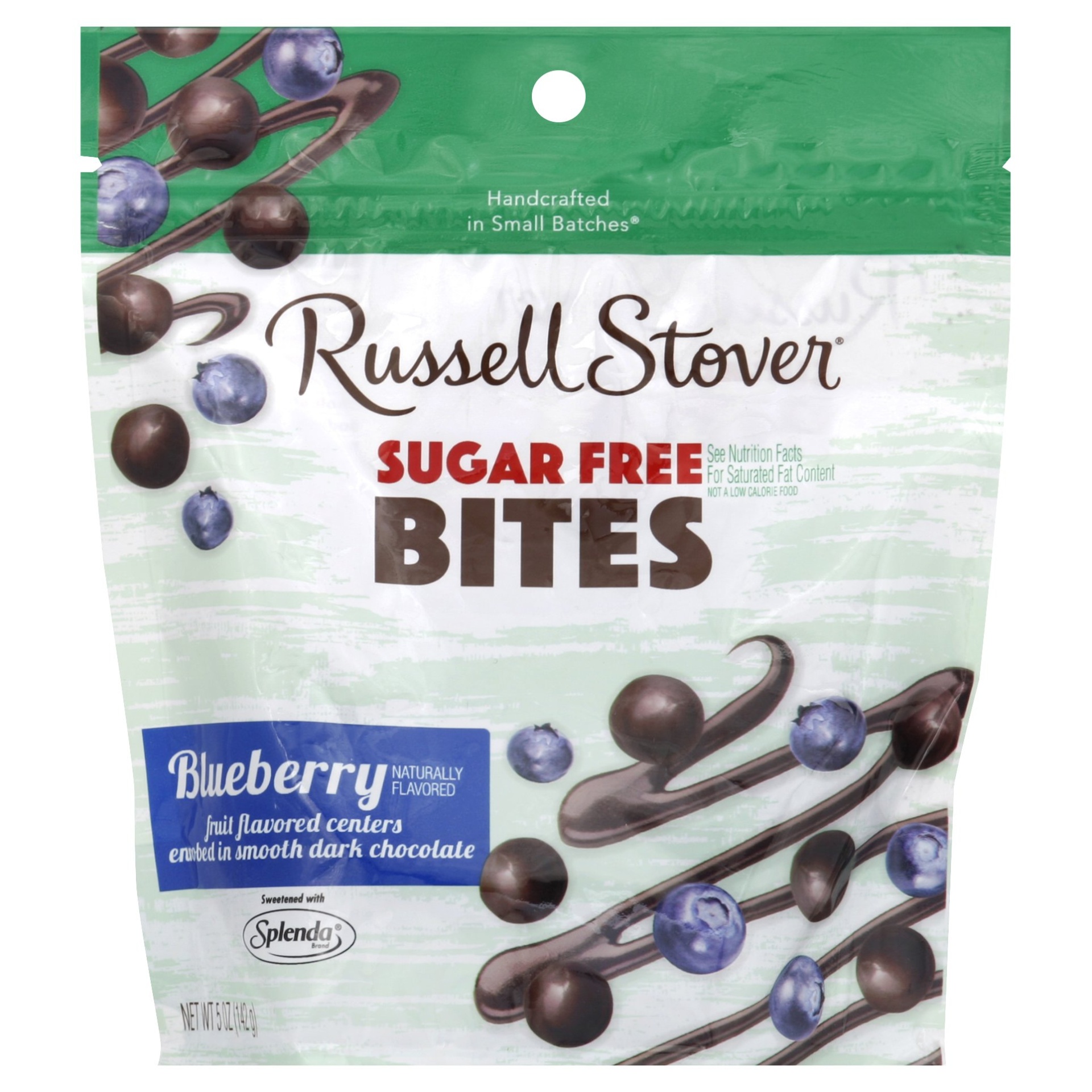 slide 1 of 1, Russell Stover Sugar-Free Dark Chocolate Blueberry Bites, 5 oz