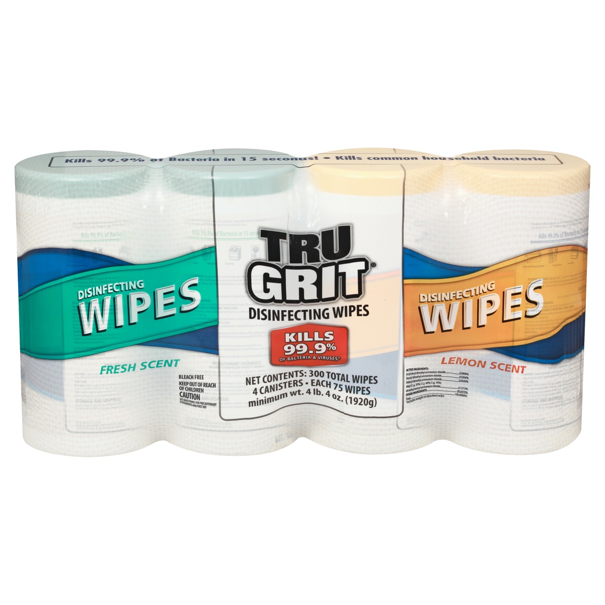 slide 1 of 1, Tru Grit Disinfecting Wipes Combo Value Pack, 300 ct