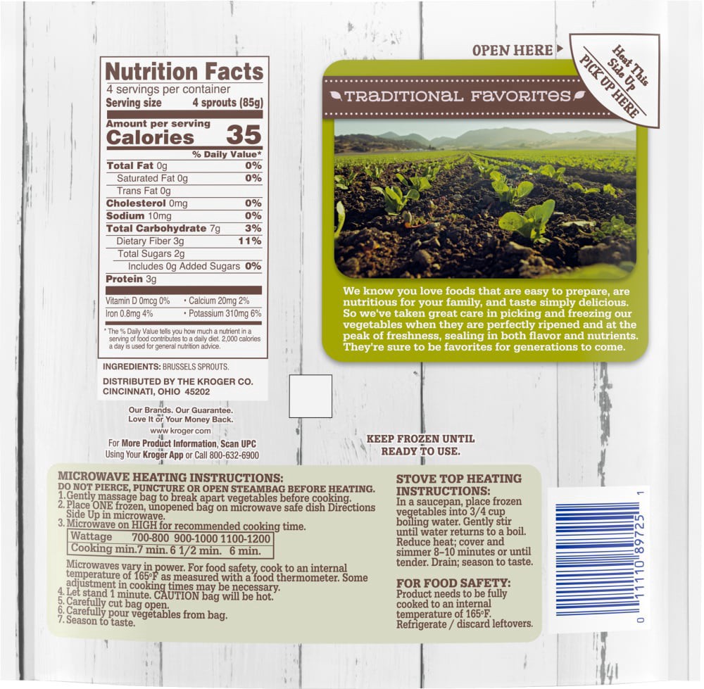 slide 6 of 6, Kroger Brussels Sprouts, 12 oz