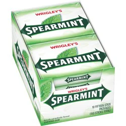 WRIGLEY''S SPEARMINT Chewing Gum, 15 Piece (10 Packs)