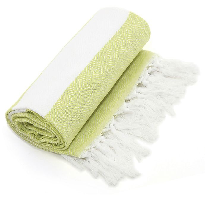 slide 4 of 5, Linum Home Textiles Diamond Pestemal Beach Towel - Green, 1 ct