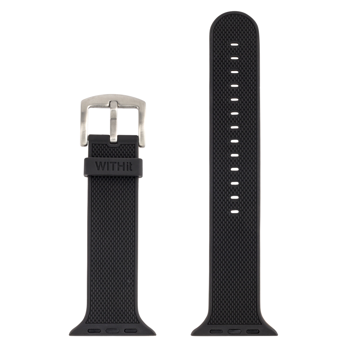 slide 2 of 4, WITHit Black Silicone Apple Watch Band, 38 mm