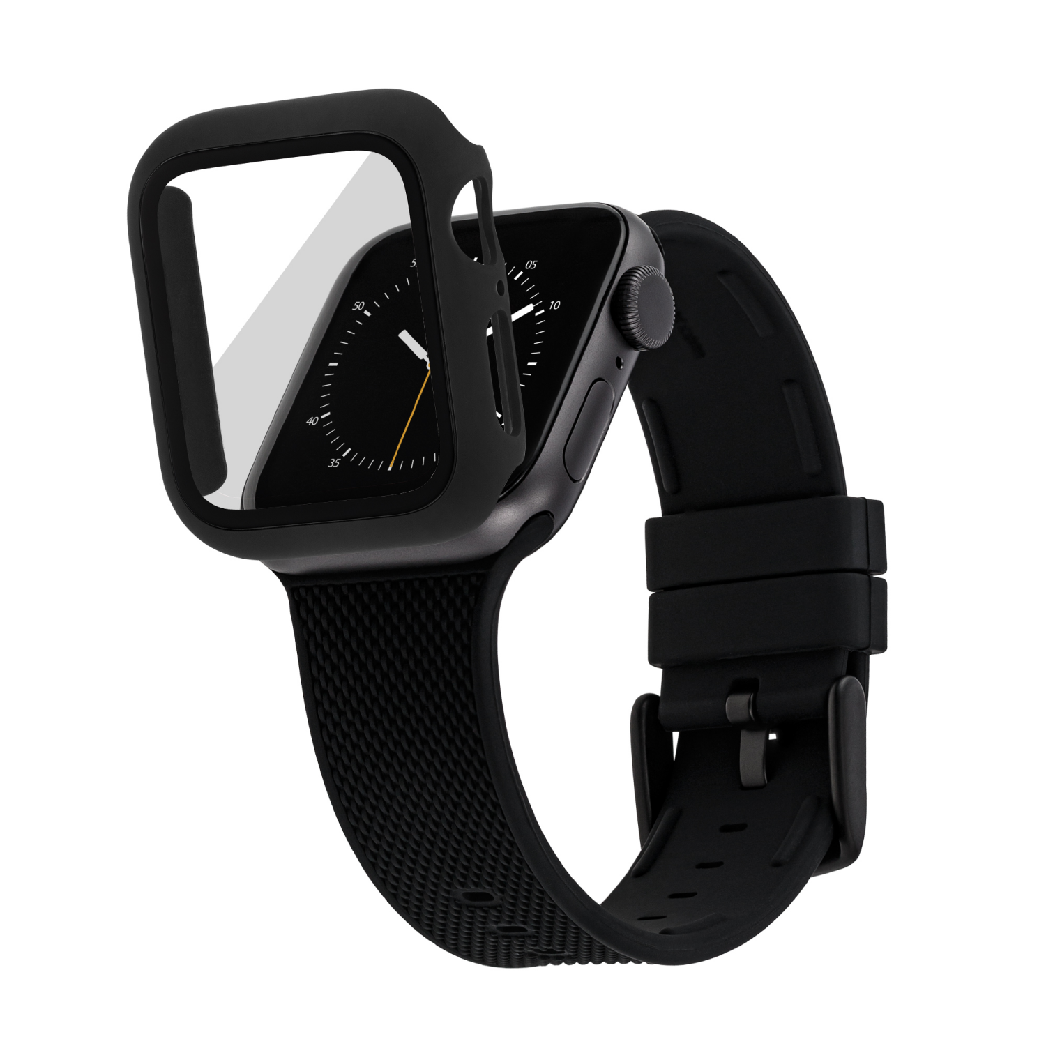 slide 2 of 4, WITHit Black Full Protection Bumper with Integrated Glass 44mm Apple Watch, 1 ct