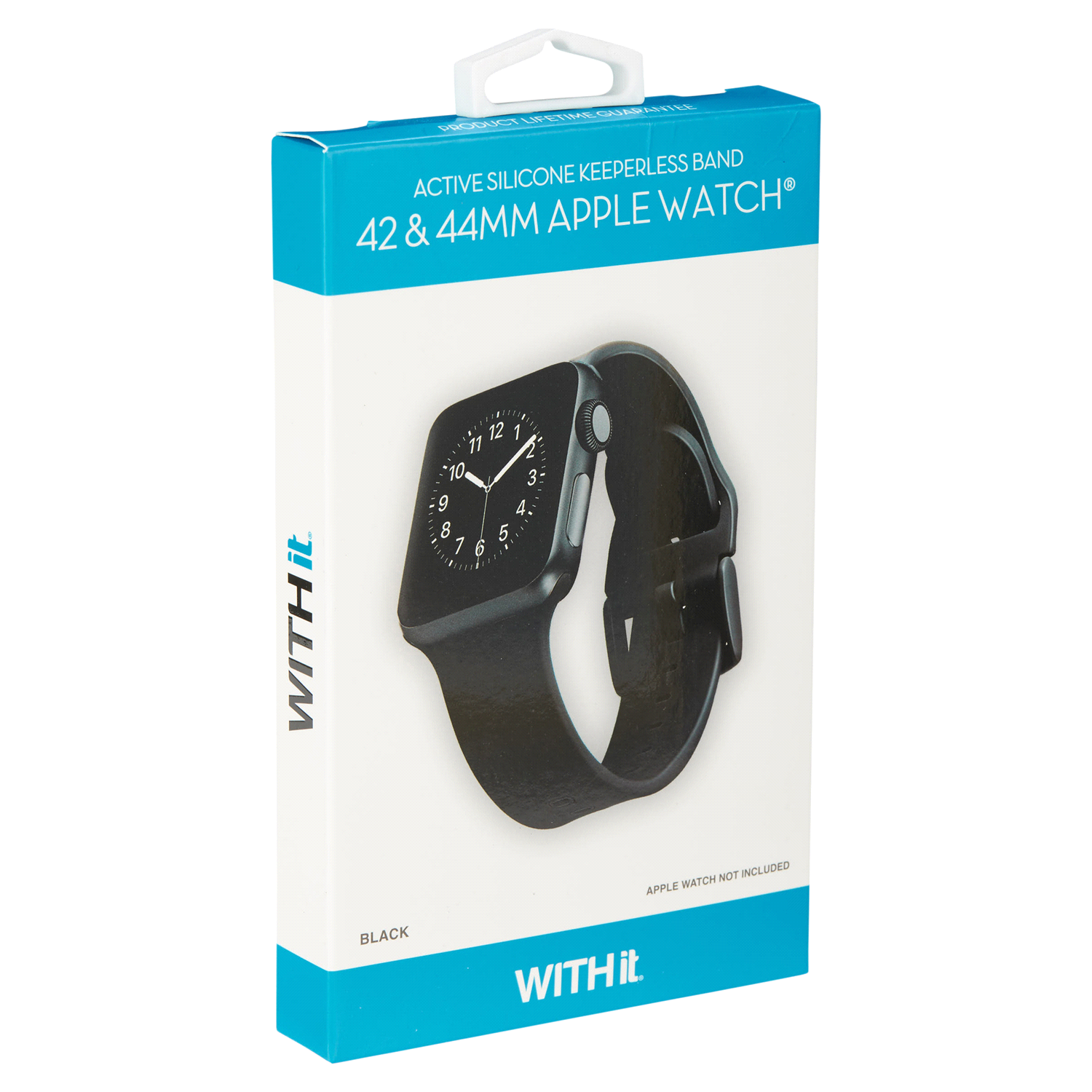 slide 4 of 5, WITHit APW 42/44mm Keeperless silicone - black, 1 ct