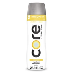 CORE Hydration+ Immunity, Lemon Extract Nutrient Enhanced Water with Vitamin C and Zinc, 23.9 Fl Oz Bottle