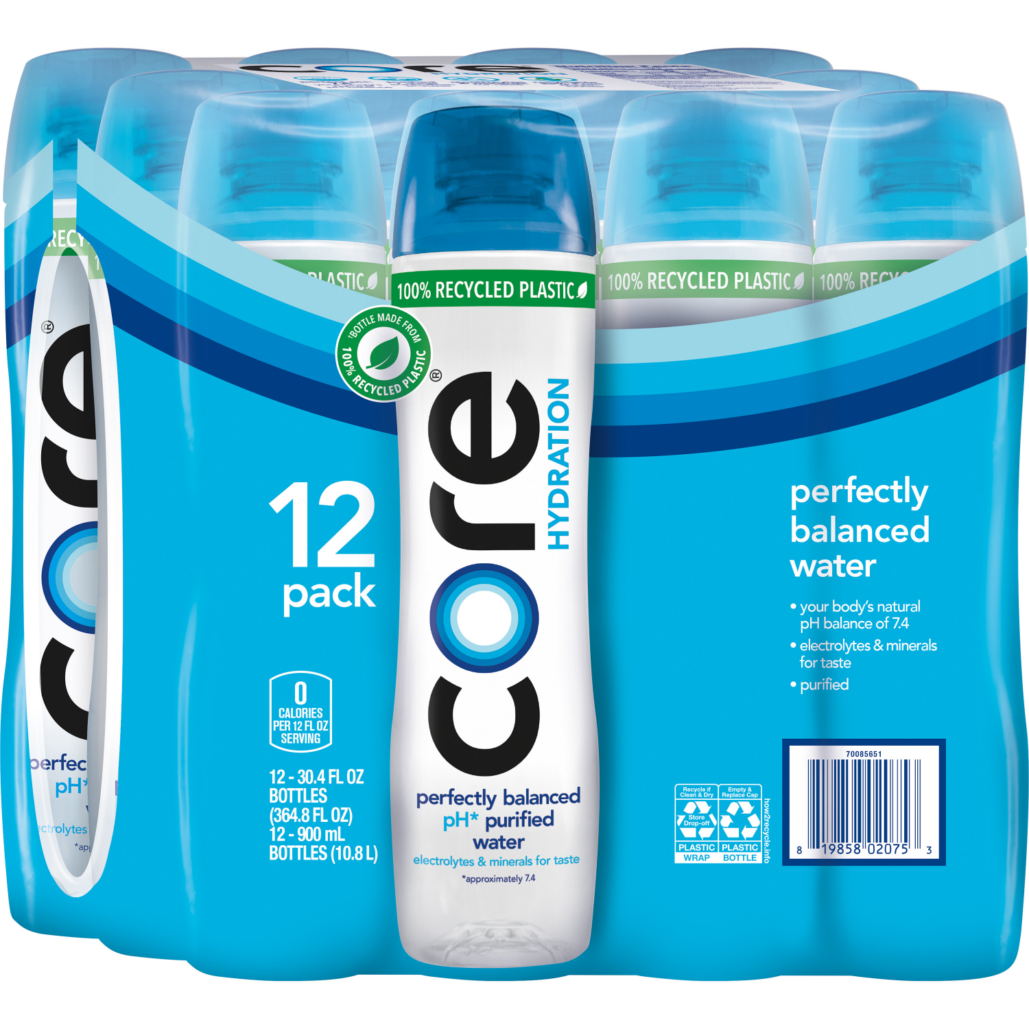 slide 2 of 5, Core Hydration Nutrient Enhanced Water, 30.4 fl oz bottles, 12 Pack, 12 ct