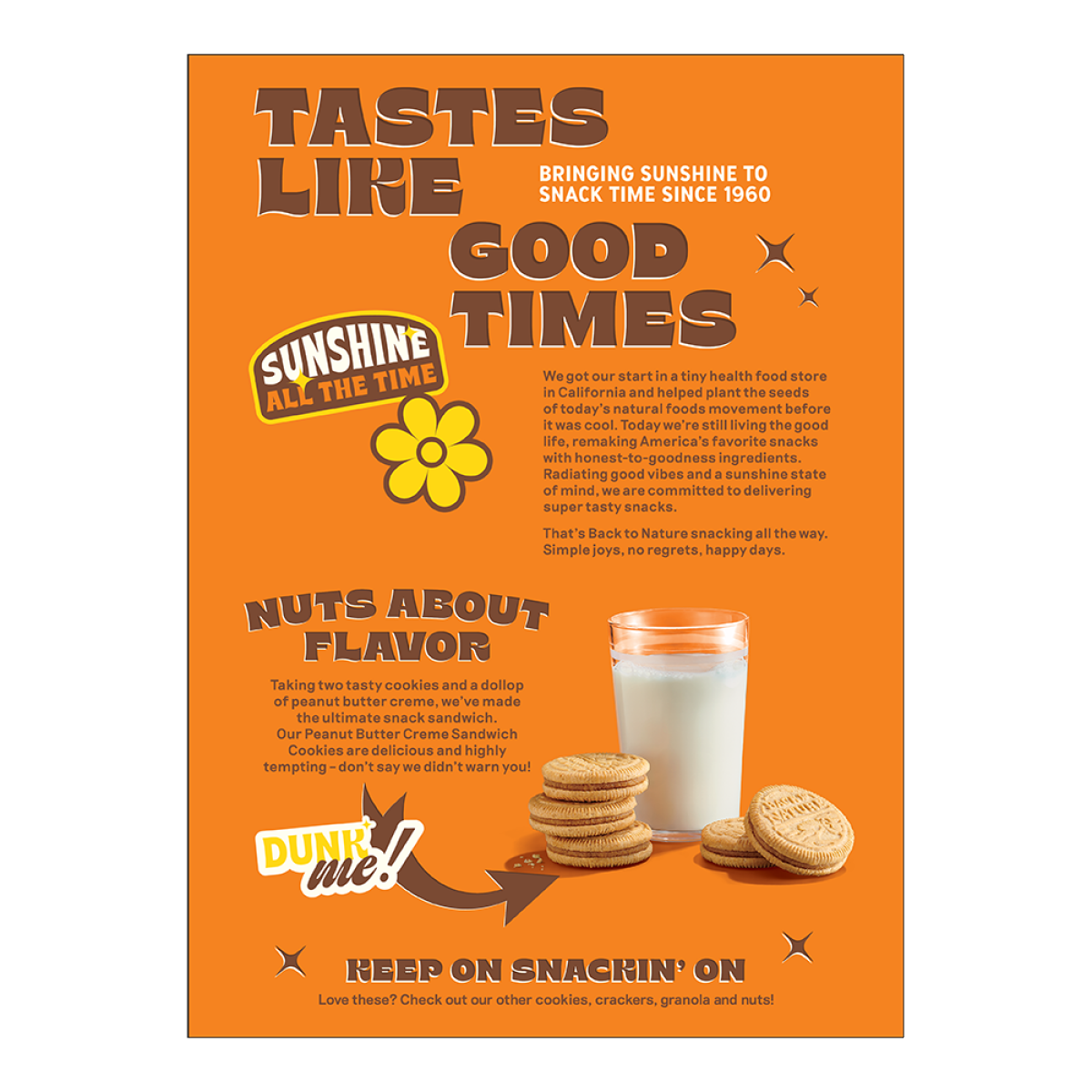 slide 2 of 2, Back to Nature Peanut Butter Creme Sandwich Cookies, 8.25 oz