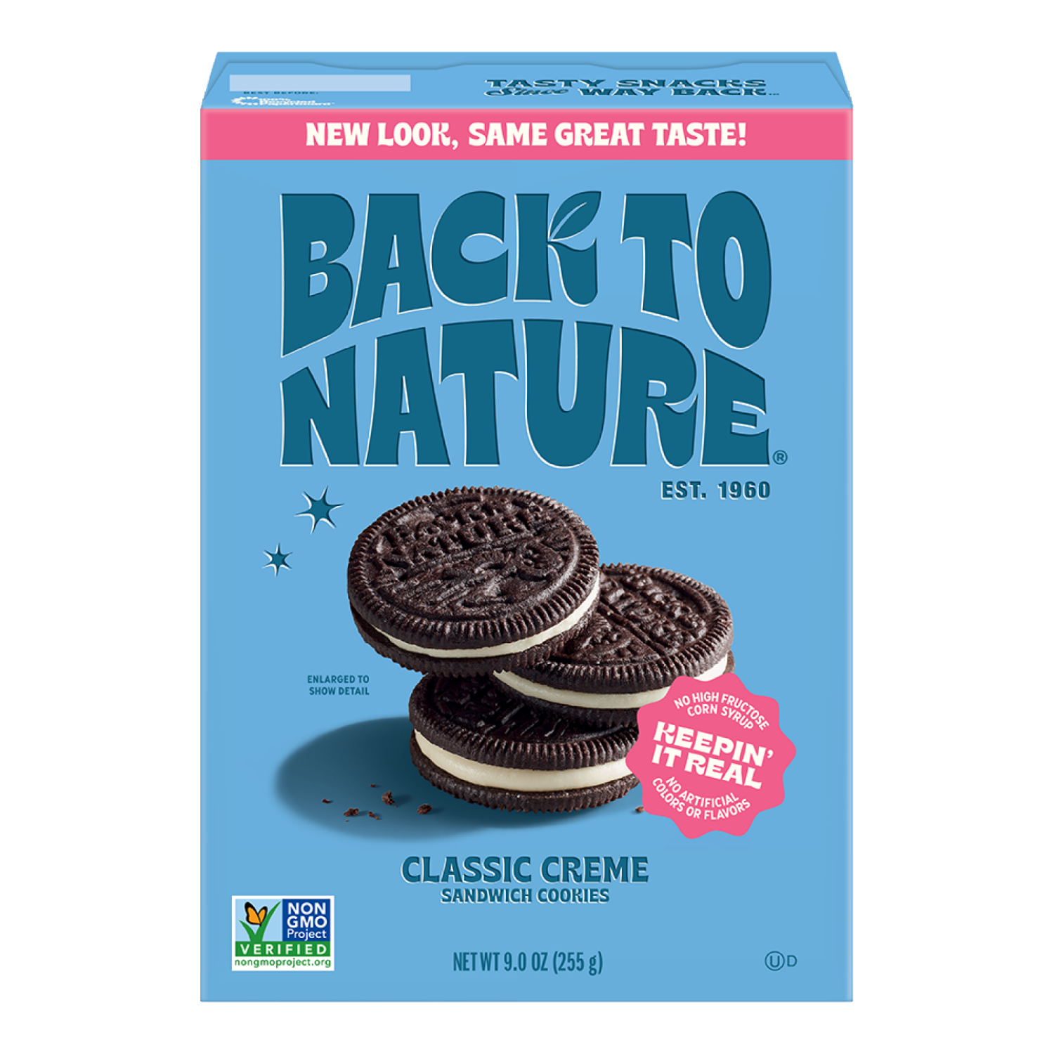 slide 1 of 2, Back to Nature Classic Creme Sandwich Cookies, 9 oz