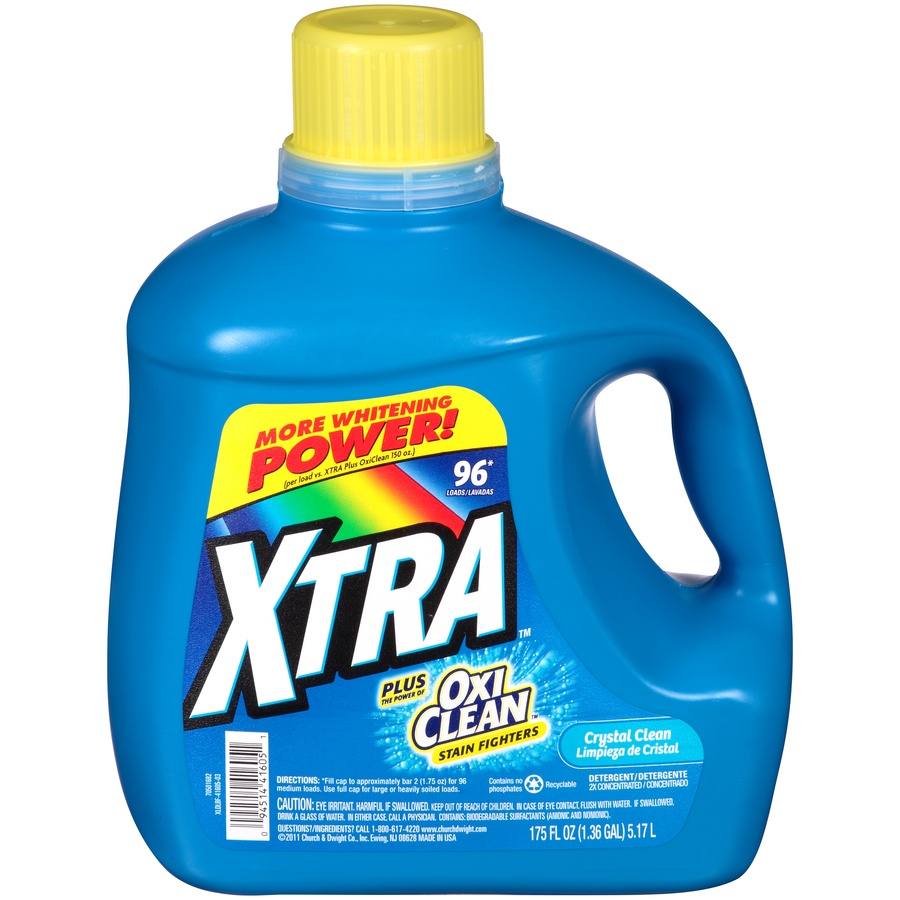 slide 2 of 6, Xtra Plus Oxi Clean Laundry Detergent Crystal Clean, 175 fl oz