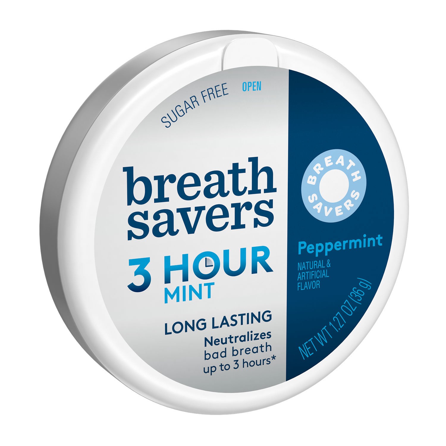 slide 1 of 4, Breath Savers Peppermint Flavored Sugar Free Breath Mints Tin, 1.27 oz, 1.27 oz