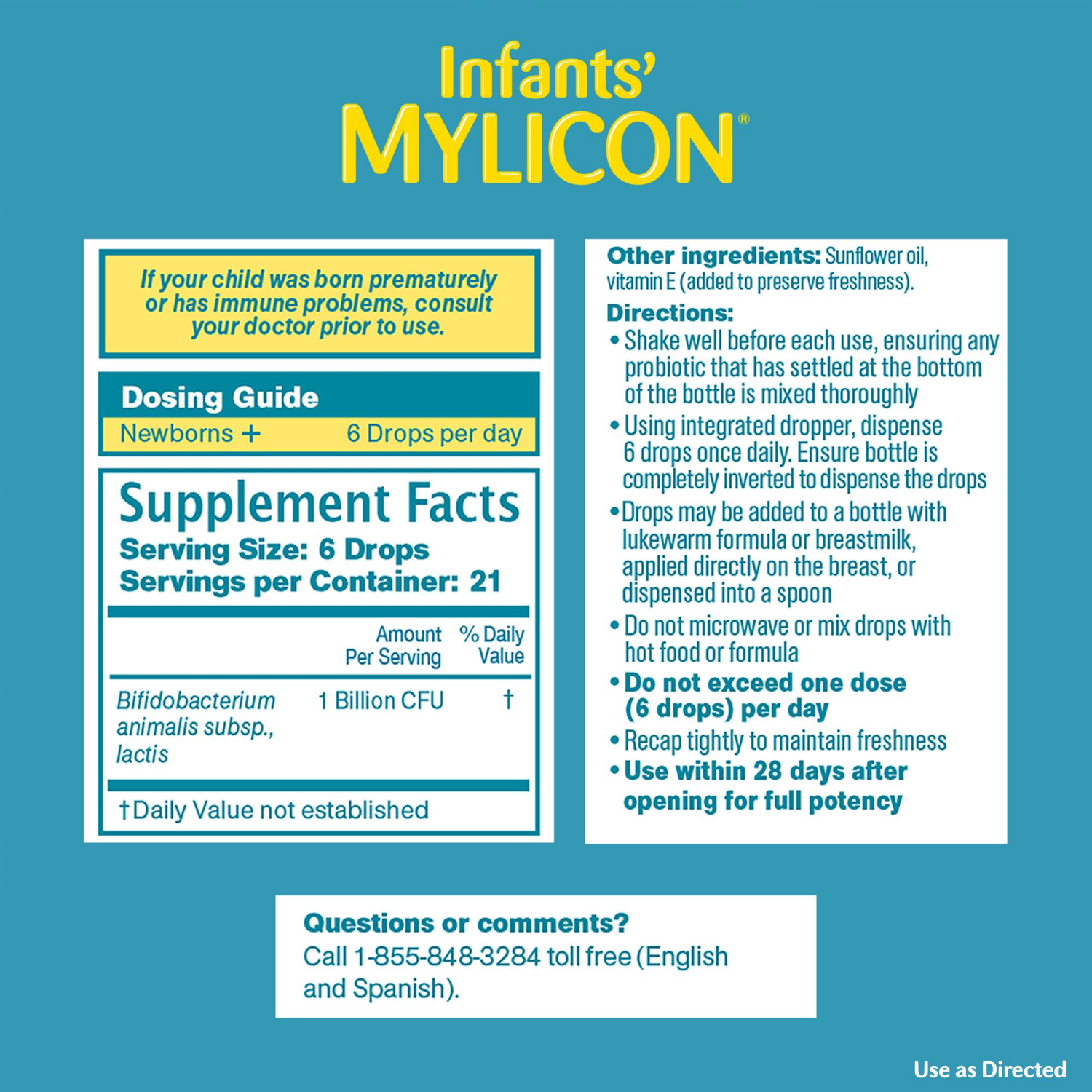 slide 3 of 5, Mylicon Daily Probiotic Colic Drops - 0.28 fl oz, 1 ct