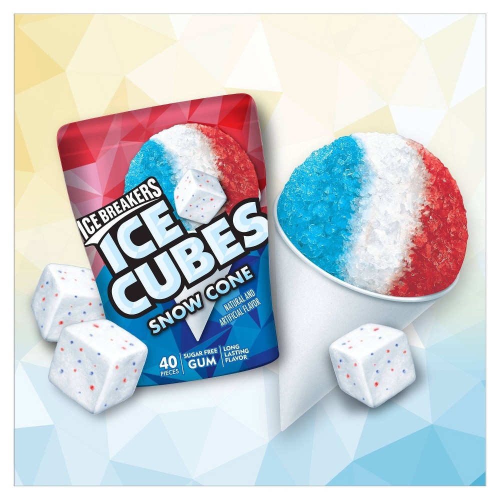 slide 2 of 2, Ice Breakers Ice Cubes Snow Cone Bottle Pack Gum, 3.24 oz