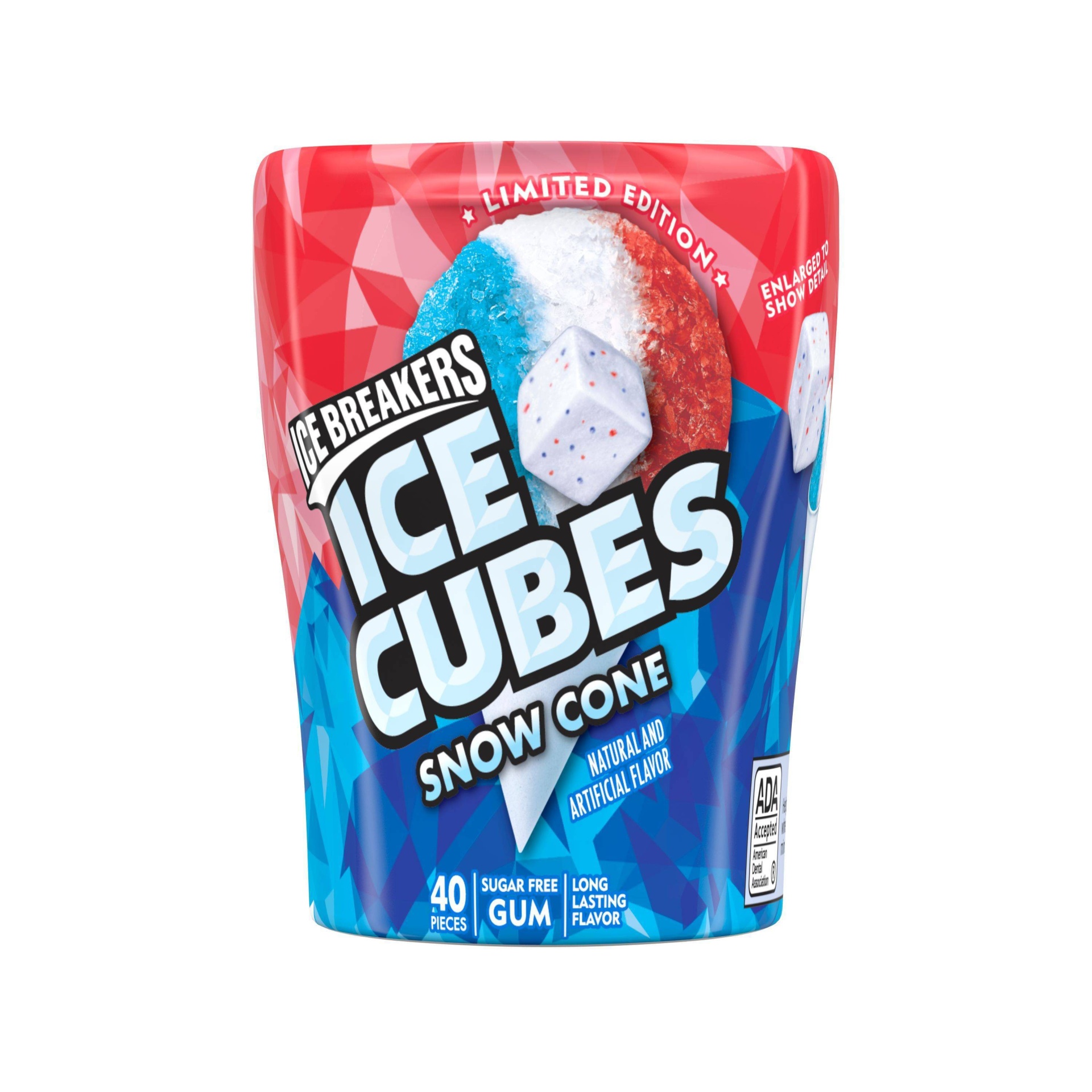 slide 1 of 2, Ice Breakers Ice Cubes Snow Cone Bottle Pack Gum, 3.24 oz