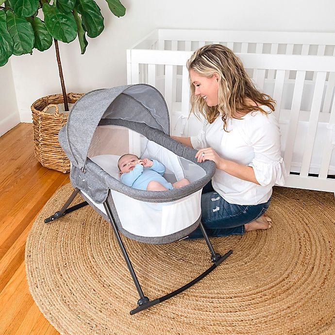 slide 3 of 7, Baby Delight Go With MeSlumber Folding Travel Bassinet - Charcoal Tweed, 1 ct