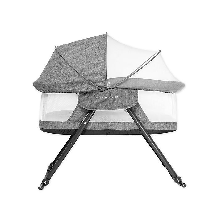 slide 1 of 7, Baby Delight Go With MeSlumber Folding Travel Bassinet - Charcoal Tweed, 1 ct