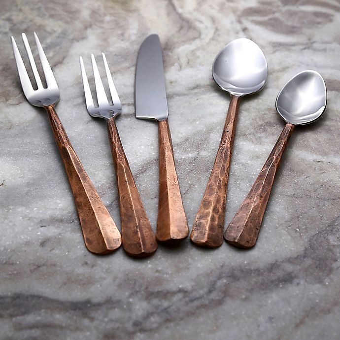 slide 2 of 3, INOX Artisans Ridge Urban Flatware Set - Copper, 20 ct