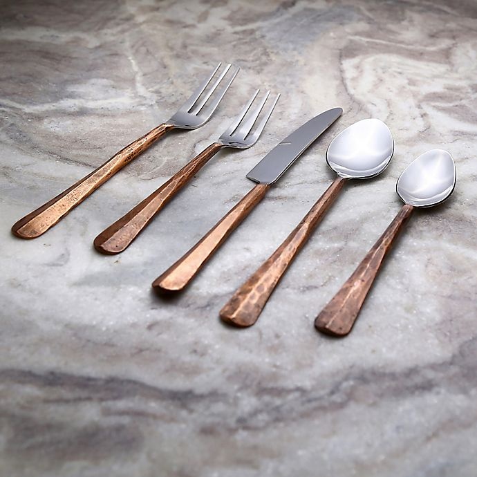 slide 3 of 3, INOX Artisans Ridge Urban Flatware Set - Copper, 20 ct