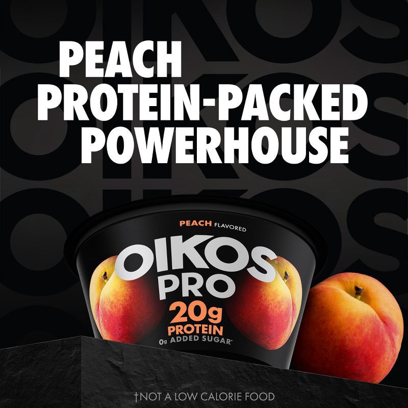 slide 3 of 12, Oikos Pro Peach Greek Yogurt - 20g Protein 5.3oz, 20 gram, 5.3 oz