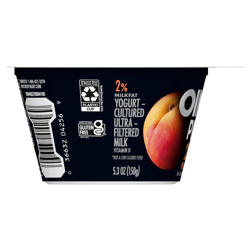 slide 12 of 12, Oikos Pro Peach Greek Yogurt - 20g Protein 5.3oz, 20 gram, 5.3 oz