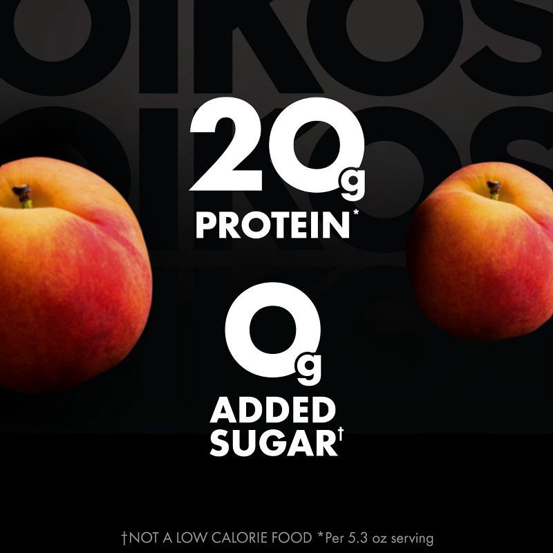 slide 2 of 12, Oikos Pro Peach Greek Yogurt - 20g Protein 5.3oz, 20 gram, 5.3 oz