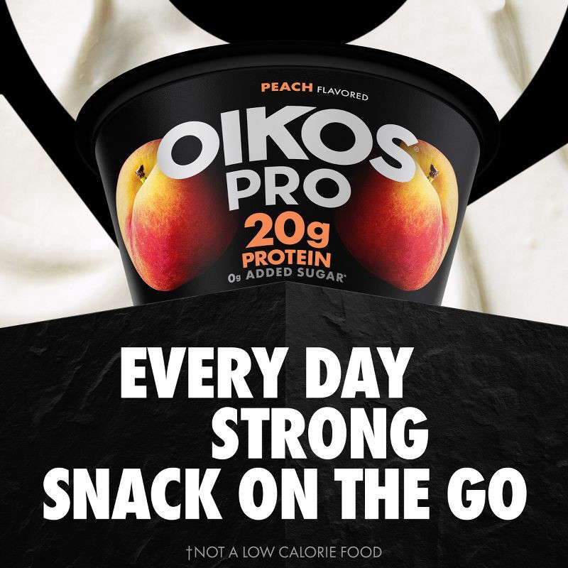 slide 6 of 12, Oikos Pro Peach Greek Yogurt - 20g Protein 5.3oz, 20 gram, 5.3 oz