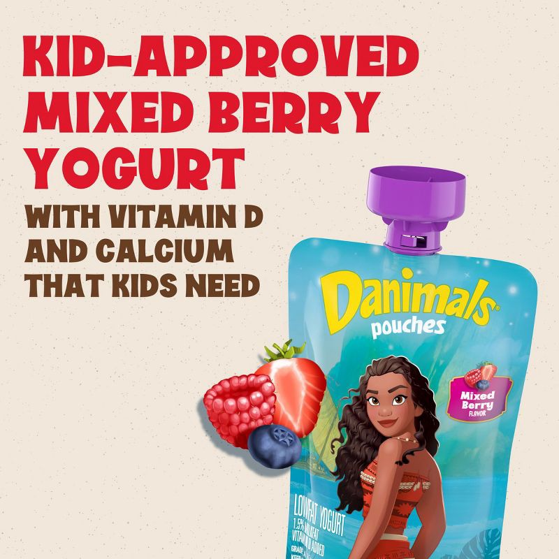 slide 3 of 12, Danimals Mixed Berry Blast Kids' Squeezable Yogurt - 4ct/3.5oz Pouches, 4 ct; 3.5 oz